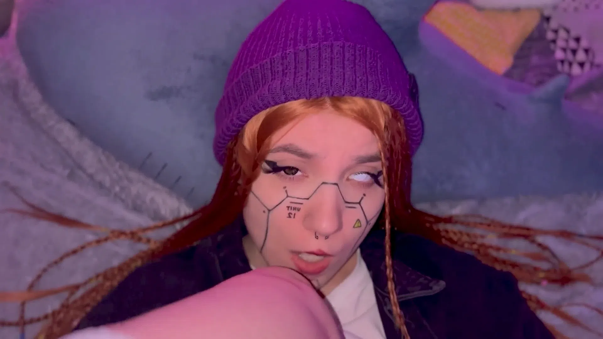 Satanic Abstract Cyberpunk Slut Cum in Mouth